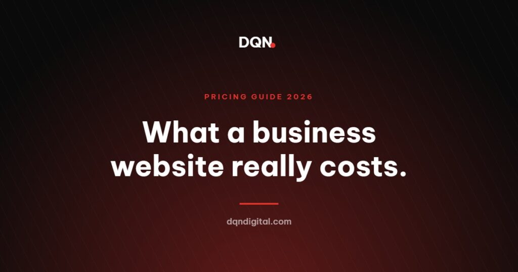 How much does a business website cost in 2026 - DQN Digital pricing guide cover