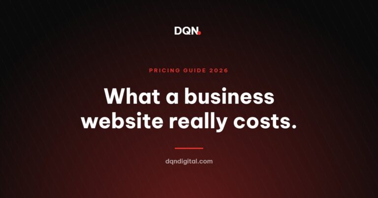 How much does a business website cost in 2026 - DQN Digital pricing guide cover